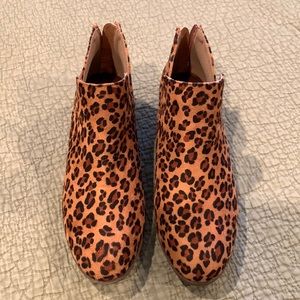 Leopard Print Booties - Size 8